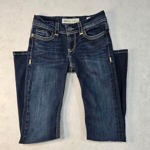 BKE Dakota Slim Straight Leg Jeans Dark Wash Denim Size 26L Hemmed 31 Inseam